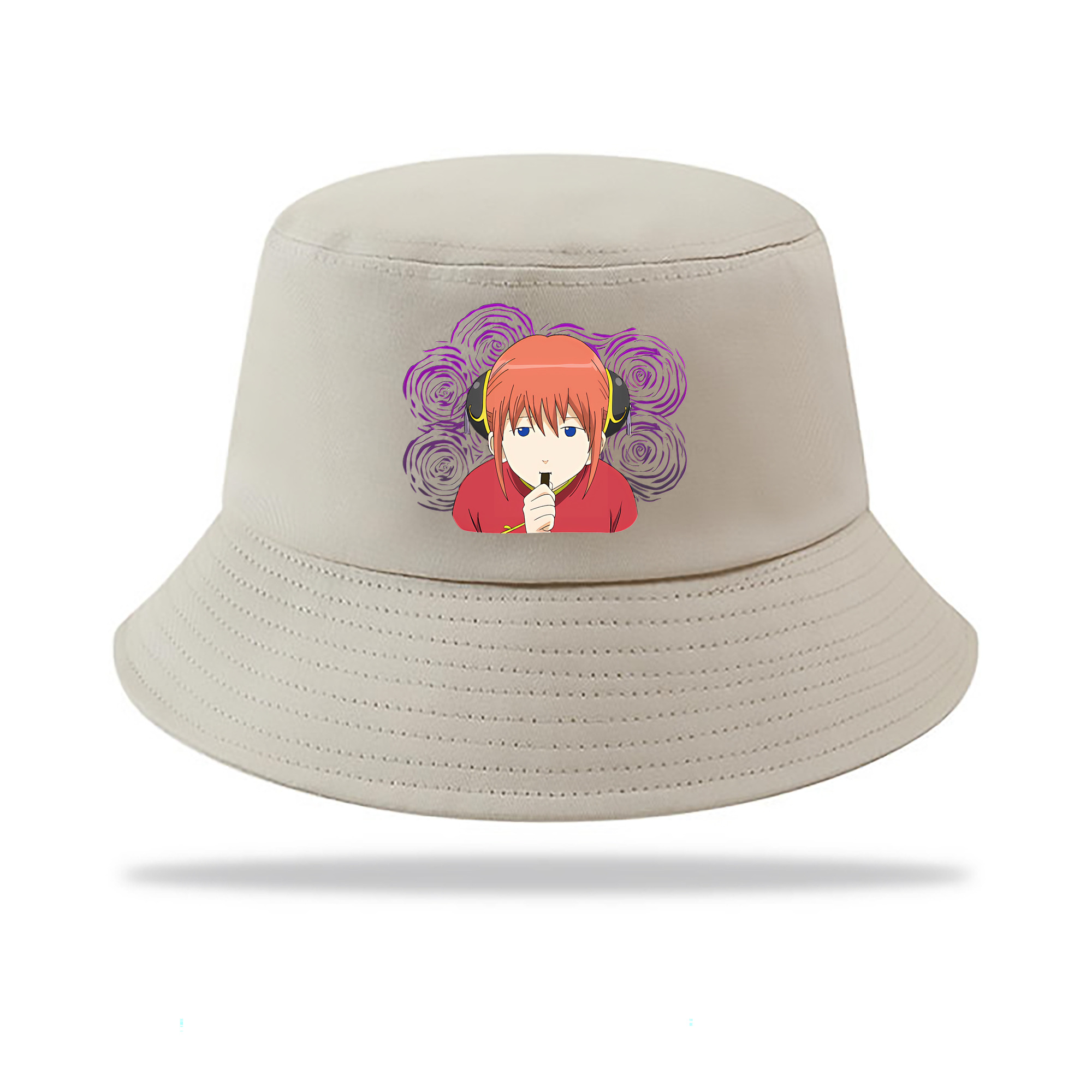 （画像用） ぎんたま 坂田銀時（さかたぎんとき） 神楽 志村新八（しむら しんぱち） GINTAMA Sakata Gintoki Kagura Shimura Shinpachi アウトドア日除けバケットハット